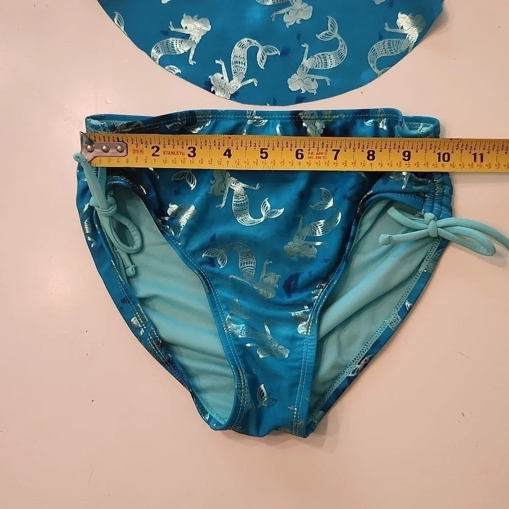 Justice blue Mermaid print bikini bathing suit size 10